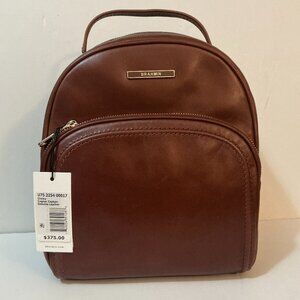 BRAHMIN Chelcy Small Backpack Cognac Captain Tan Brown Leather NEW